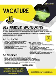 Bestuurslid Sponsorcommissie gezocht!